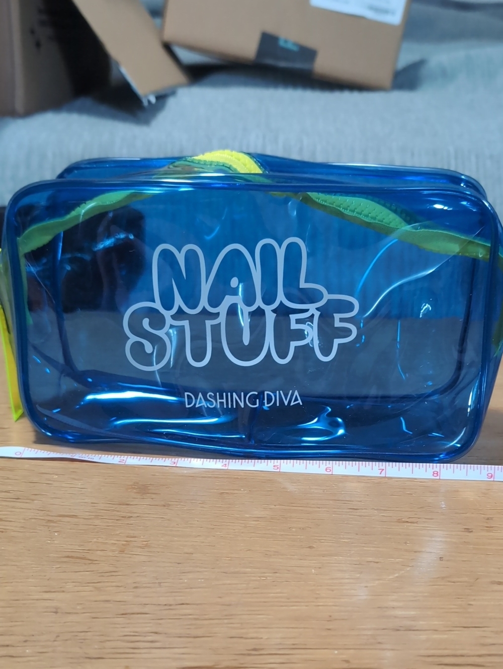 Dashing Diva Blue 'Nail Stuff' Clear Cosmetic Bag